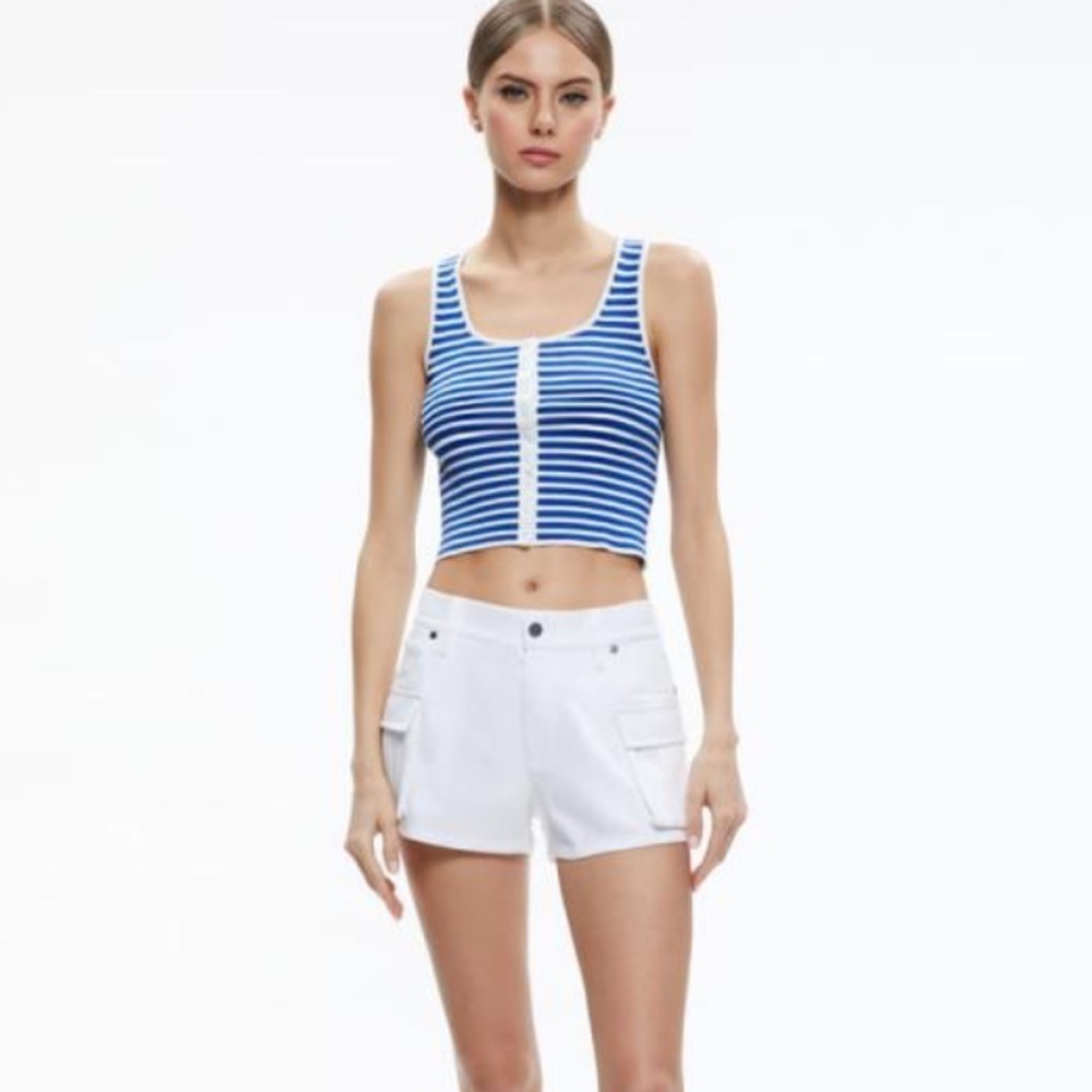 Alice + Olivia cay low rise cargo shorts